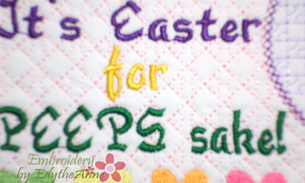 IT'S EASTER FOR PEEPS SAKE Mug Mats/Mug Rugs/Drink Mats In The Hoop Whimsical Styled Machine Embroidery-INSTANT DOWNLOAD - Embroidery by EdytheAnne - 3