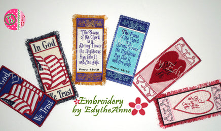 Machine Embroidery Fringe Bookmarks