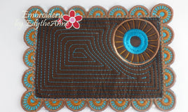 MANDALA INSPIRED In The Hoop Embroidery Mug Mats/Mug Rugs