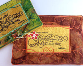 machine embroidery mug mats