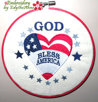 GOD BLESS AMERICA JOY RING In The Hoop Machine Embroidery