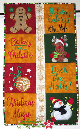 CHRISTMAS FUN WALL HANGING - In The Hoop Machine Embroidery   Digital Download