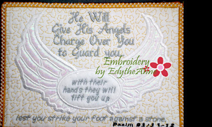 PSALM 91 SET OF 2 God's Prayer of Protection Faith Based Mug Mat/Mug Rug - INSTANT DOWNLOAD - Embroidery by EdytheAnne - 2