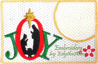 JOY Christmas Mug Mat   - INSTANT DOWNLOAD - Embroidery by EdytheAnne - 1