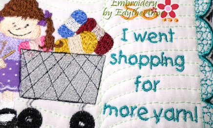 NEED MORE YARN (for you knitters!)  IN THE HOOP MUG MATS TWO SIZES INCLUDED - Embroidery by EdytheAnne - 4
