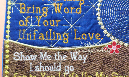 LET MORNING BRING WORD  In The Hoop Machine Embroidered Mug Mat - Embroidery by EdytheAnne - 4