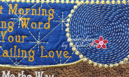 LET MORNING BRING WORD  In The Hoop Machine Embroidered Mug Mat - Embroidery by EdytheAnne - 3
