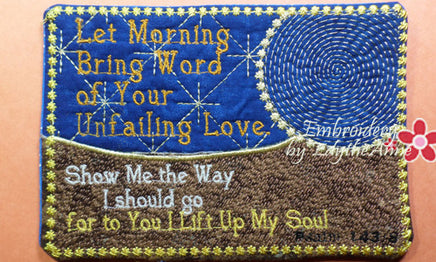 LET MORNING BRING WORD  In The Hoop Machine Embroidered Mug Mat - Embroidery by EdytheAnne - 1