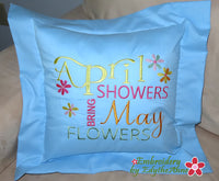 MAY FLOWERS SELF FLANGE PILLOW  Machine Embroidery Design