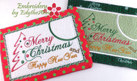SAVE ON SET -  CHRISTMAS GREETING "CARD" SET 1 - In The Hoop Machine Embroidery Mug Mat/Mug Rug