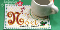 VERSION 2 - NOEL MUG MAT V2 Christmas Mug Mat in 2 Sizes - .INSTANT DOWNLOAD - Embroidery by EdytheAnne - 1