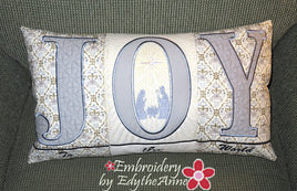 JOY TO THE WORLD PILLOW COVER Machine Embroidery Design