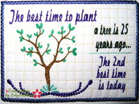 PLANT A TREE  In The Hoop Mug Mat - Digital Download