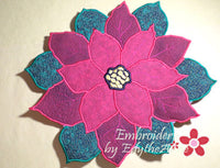 POINSETTIA CENTERPIECE or TRIVET  In The Hoop Project -INSTANT DOWNLOAD - Embroidery by EdytheAnne - 1