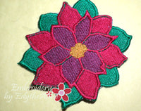 POINSETTIA COASTER 1/2 off WITH PURCHASE of Matching Placemat - Embroidery by EdytheAnne - 2