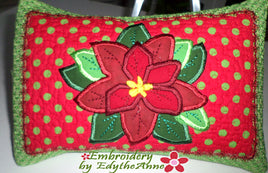 POINSETTIA ACCENT PILLOW - In The Hoop Machine Embroidery
