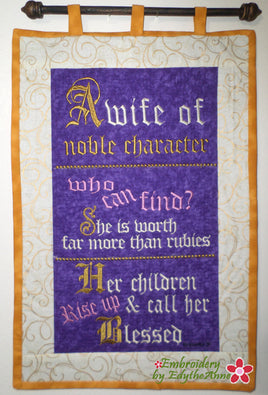 PROVERBS 31 WORD ART...WALL HANGING-  In The Hoop Machine Embroidery