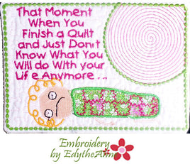 In The Hoop Machine Embroidery Mug Mat/Mug Rug with the QUILTER in MIND.
