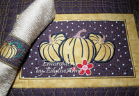 Fall or Thanksgiving Placemat In The Hoop Machine Embroidery