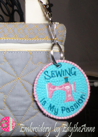 SEWING IS MY PASSION KEY TAG - In The Hoop Machine Embroidery