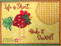 CHICKEN SALAD MUG MAT SET OF SIX - Machine Embroidery Design - Digital Download