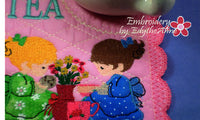 TEA FOR TWO MUG MAT Available in two sizes. INSTANT DOWNLOAD - Embroidery by EdytheAnne - 5