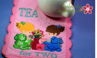 TEA FOR TWO MUG MAT Available in two sizes. INSTANT DOWNLOAD - Embroidery by EdytheAnne - 1