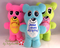 TEDDY BEAR PERSONALIZED In The Hoop Machine Embroidery Design