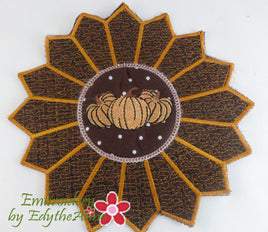 Fall or Thanksgiving Trivet In The Hoop Machine Embroidery