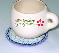 TEA TIME TABLE TOPPER/CENTERPIECE SET In The Hoop Machine Embroidery-Digital Download