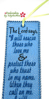THE LORD SAYS - Psalm 91 Bookmark In The Hoop  Machine Embroidery