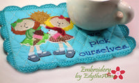 FRIENDS MUG MATS Available in two sizes. INSTANT DOWNLOAD NOW - Embroidery by EdytheAnne - 4