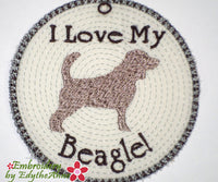 BEAGLE IN THE HOOP EMBROIDERY KEY TAGS