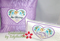 Two Machine embroidery pillow designs 