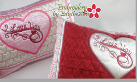 "I LOVE YOU VALENTINE HEART PILLOW" In The Hoop Pillow - 1
