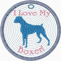 BOXER IN THE HOOP EMBROIDERY KEY TAG