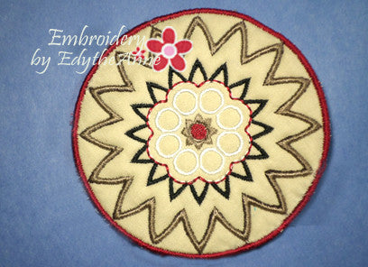 COLOR PLAY COASTER - 2 VERSIONS INCLUDED- IN THE HOOP MACHINE EMBROIDERY - Embroidery by EdytheAnne - 3