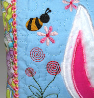 BUNNY PATCH IN THE HOOP PILLOW  Machine Embroidery Design