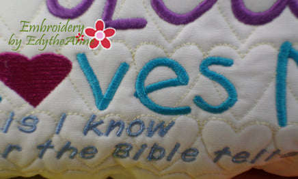 JESUS LOVES ME....This I Know.... In TheHoop Child's Pillow  - INSTANT DOWNLOAD - Embroidery by EdytheAnne - 2
