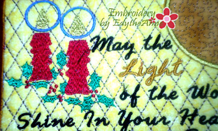 LIGHT OF THE WORLD MUG MAT/MUG RUG In The Hoop Embroidery Design - Embroidery by EdytheAnne - 3