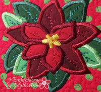 POINSETTIA ACCENT PILLOW - In The Hoop Machine Embroidery