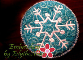 Winter Coaster - Snowflake- INSTANT DOWNLOAD - Embroidery by EdytheAnne - 1