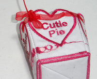 VALENTINE BOX showing cutie pie finished side - Machine Embroidery Designs - In the hoop embroidery project - by EdytheAnne - 6