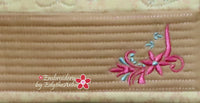SUMMER ROSE TABLE RUNNER In The Hoop Embroidery Design - Digital Download