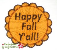 HAPPY FALL COASTER IN THE HOOP MACHINE EMBROIDERY