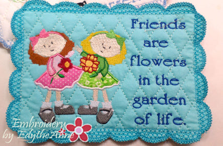 FRIENDS MUG MATS Available in two sizes. INSTANT DOWNLOAD NOW - Embroidery by EdytheAnne - 3