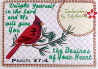 Set 2 - LOOK AT THE BIRDS In The Hoop Faith Based Embroidered Mug Mats/Mug Rugs-Digital Download