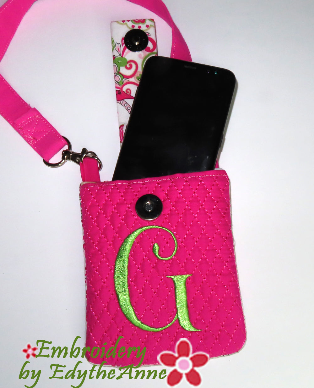 CELL PHONE CARRIER w Monograms IN THE HOOP Digital Download