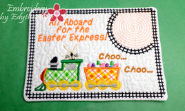 EASTER EXPRESS In The Hoop Embroidered Mug Mat Designs.   - Digital File - Instant Download - Embroidery by EdytheAnne - 1