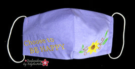 BE HAPPY FACE MASK In The Hoop Adult & Child Sizes- Digital Download